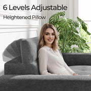 81" 3-Seat Deep Spring Cushion Sofas, Dark Grey Chenille