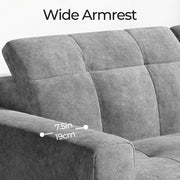 81" 3-Seat Deep Spring Cushion Sofas, Dark Grey Chenille