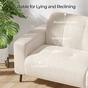 81" Oversized Loveseat Deep Spring Cushion Sofas, Beige Chenille