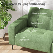 81" Oversized Loveseat Spring Cushion Sofas, Green Chenille
