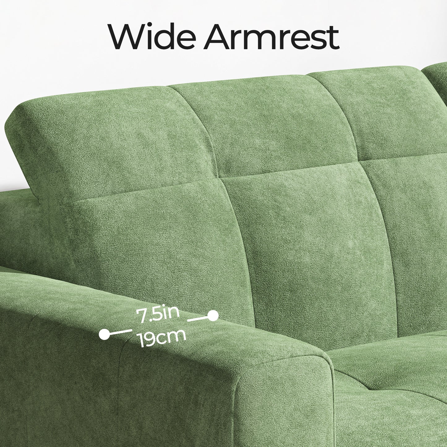 81" Oversized Loveseat Spring Cushion Sofas, Green Chenille