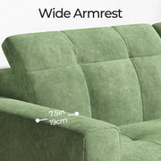 81" Oversized Loveseat Spring Cushion Sofas, Green Chenille