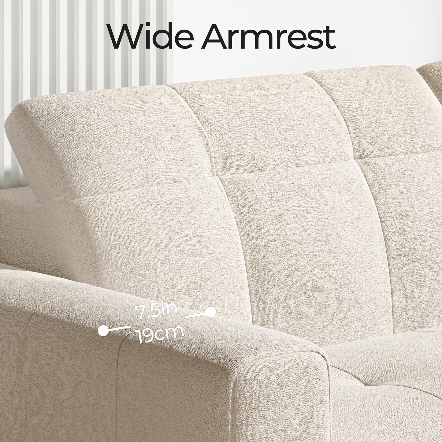 81" Oversized Loveseat Deep Spring Cushion Sofas, Beige Chenille