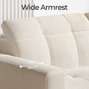 81" Oversized Loveseat Deep Spring Cushion Sofas, Beige Chenille