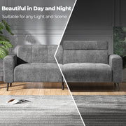 81" 3-Seat Deep Spring Cushion Sofas, Dark Grey Chenille