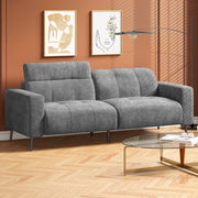 81" 3-Seat Deep Spring Cushion Sofas, Dark Grey Chenille