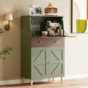 Modern Foldable Bar Cabinet with Wine Storage