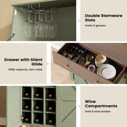 Modern Foldable Bar Cabinet with Wine Storage