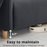 79" 2-Seater Modern Couch, Apartment Lounge,Dark Grey