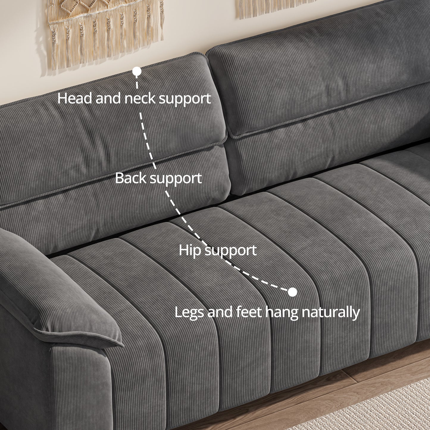 82.7" Sofa, Comfy Sofa Couch with Deep Seats,Grey