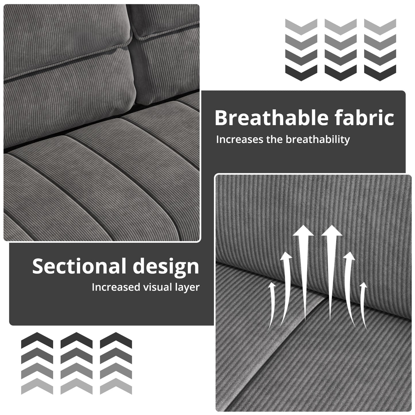 82.7" Sofa, Comfy Sofa Couch with Deep Seats,Grey