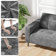 81" 3-Seat Deep Spring Cushion Sofas, Dark Grey Chenille