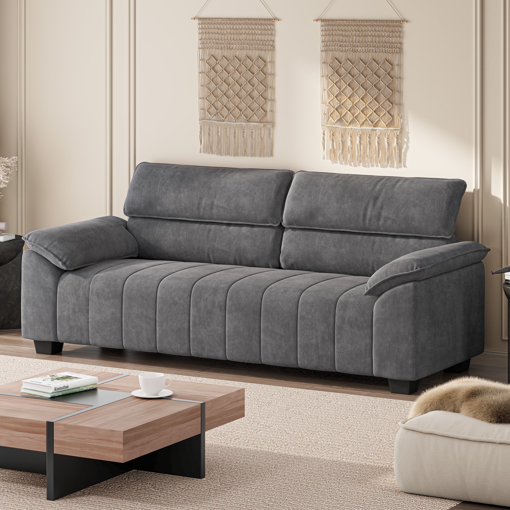 82.7" Sofa, Comfy Sofa Couch with Deep Seats,Grey