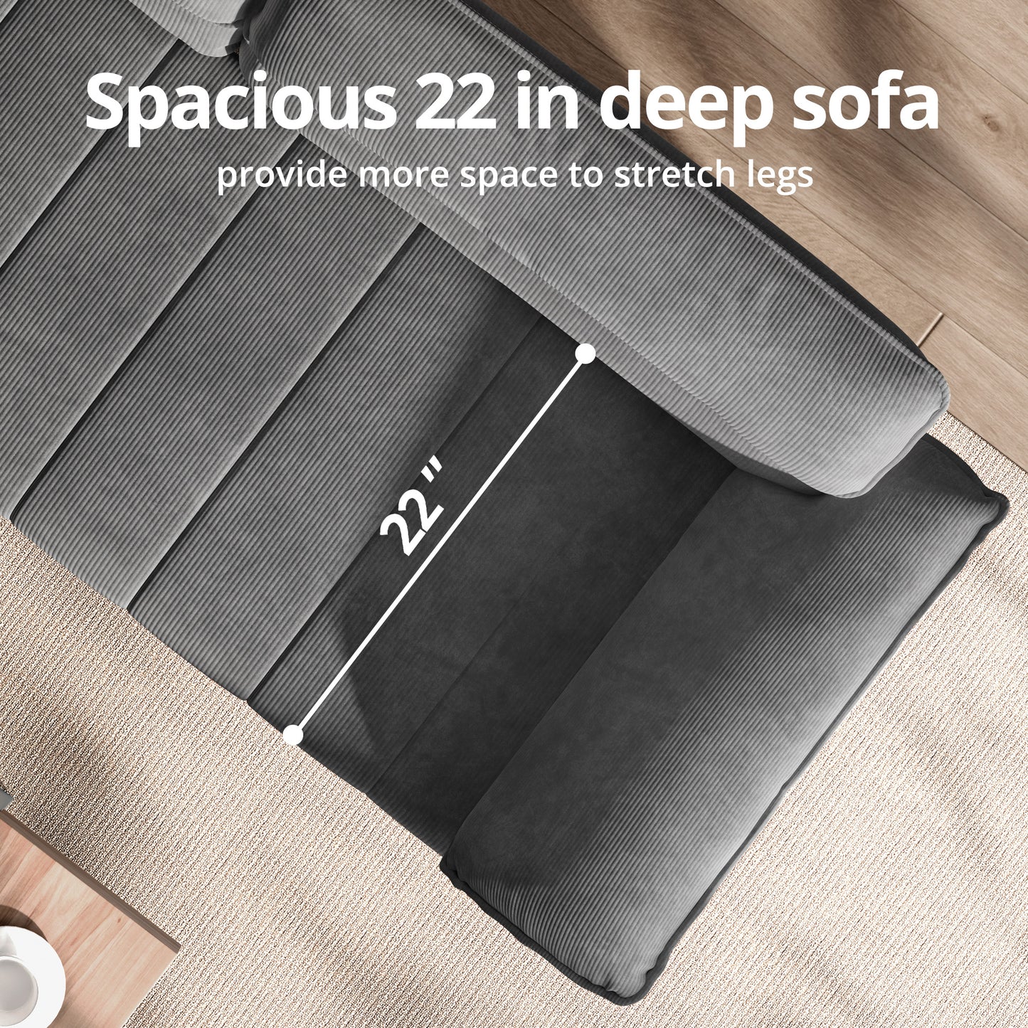 82.7" Sofa, Comfy Sofa Couch with Deep Seats,Grey