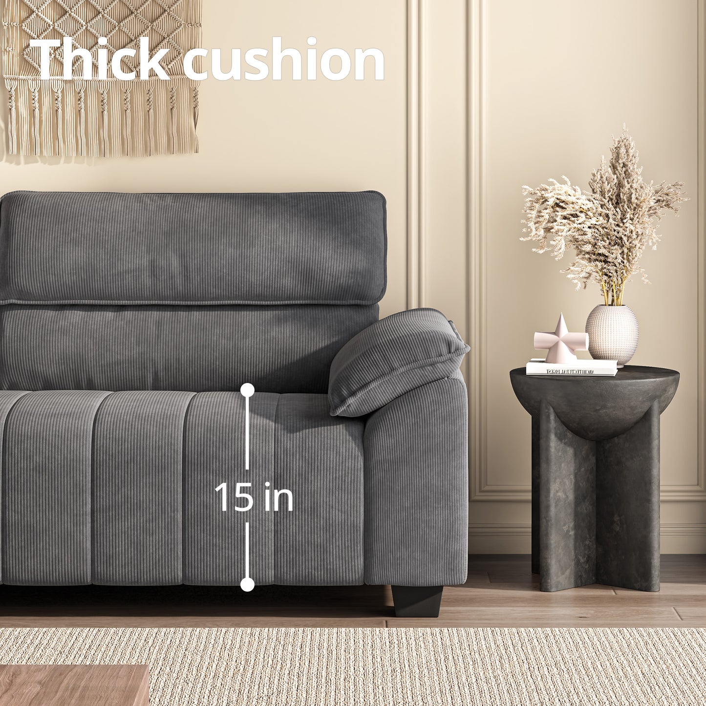 82.7" Sofa, Comfy Sofa Couch with Deep Seats,Grey