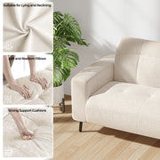81" Oversized Loveseat Deep Spring Cushion Sofas, Beige Chenille