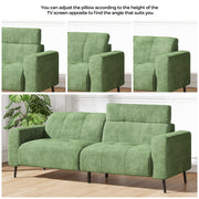 81" Oversized Loveseat Spring Cushion Sofas, Green Chenille