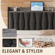 Twin Bed Frame with 3 Drawers, Grey
