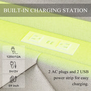 LED Lights Upholstered Platform Bed