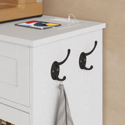 Sideboard Buffet Cabinet with Storage Buffet Table Wine Racks Glass Doors Built-in Power