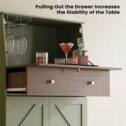 Modern Foldable Bar Cabinet with Wine Storage