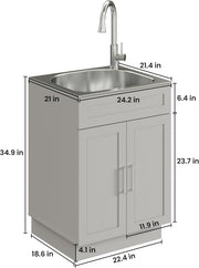 ANCTOR 24 Inch Laundry Sink with Cabine