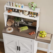 Coffee Bars Farmhouse Cabinet with Hutch