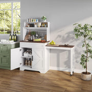 Coffee Bars Farmhouse Cabinet with Hutch