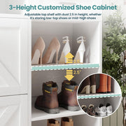 Shoe Cabinet with 2 Flip Drawers, 47.2" Long Large Shoe Entryway Cabinet
