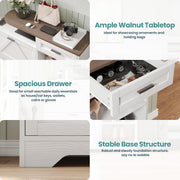 Shoe Cabinet with 2 Flip Drawers, 47.2" Long Large Shoe Entryway Cabinet