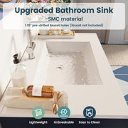 30" Bathroom Vanity with Sink, Upgraded All-in-One SMC Sink, Bathroom Sink Cabinet with 3 Drawers 2-Tier Storage Cabinet with Adjustable Shelves Towel Hooks Soft-Close for Master Suites Rental Units