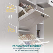 Shoe Cabinet with 2 Flip Drawers, 47.2" Long Large Shoe Entryway Cabinet