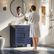 30" Bathroom Vanity with Sink, Upgraded All-in-One SMC Sink, Bathroom Sink Cabinet with 3 Drawers 2-Tier Storage Cabinet with Adjustable Shelves Towel Hooks Soft-Close for Master Suites Rental Units
