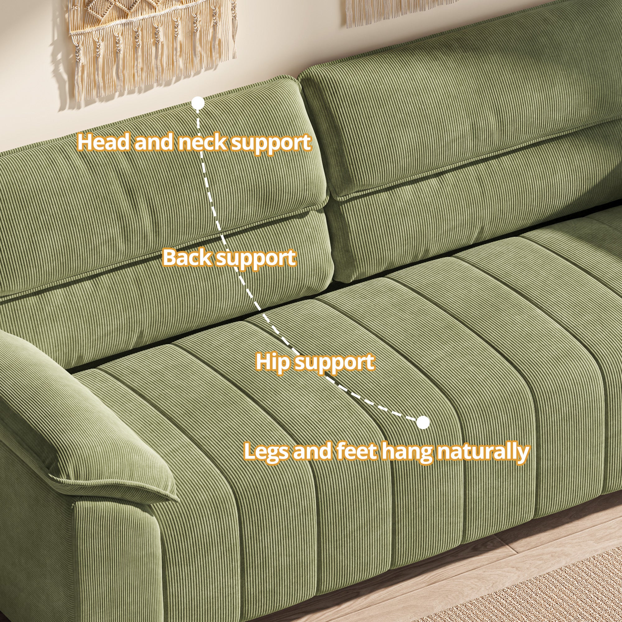 82.7" Sofa, Comfy Sofa Couch with Deep Seats,Green