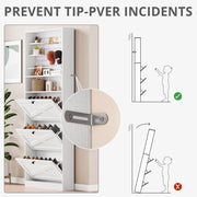 Shoe Cabinet Storage with 3 Flip Drawers and Pegboard Rack,White