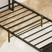 Twin Bed Frame with LED Lights & Charging Station