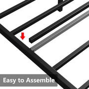 Full Size Bed Frame, Storage Headboard with Outlets