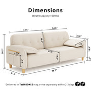 79" 2-Seater Modern Couch, Apartment Lounge,Beige