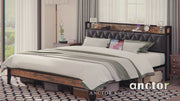 King Size Bed Frame with Storage Headboard