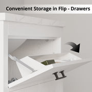 Bathroom Vanity 30 Inches with Sink and 4 Drawers and 1 Door Cabinet and 3 Extra Side Shelves,White