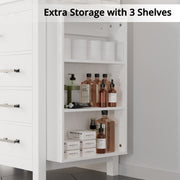 Bathroom Vanity 30 Inches with Sink and 4 Drawers and 1 Door Cabinet and 3 Extra Side Shelves,White