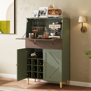 Modern Foldable Bar Cabinet with Wine Storage