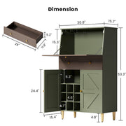 Modern Foldable Bar Cabinet with Wine Storage
