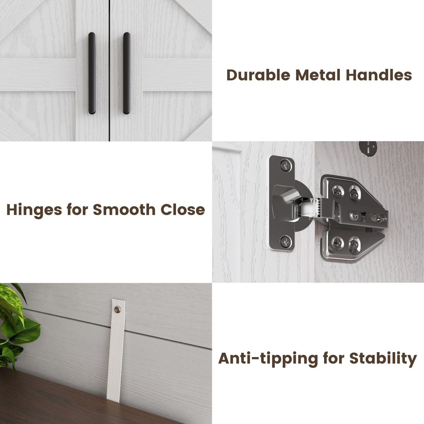 Pantry Cabinet with Wine Racks, 5 Barn Doors, 71" H ×39.4" W, Kitchen Storage Tall Wooden Pantry Cabinets with Doors and Shelves, Freestanding Bar Hutch Cabinets for Kitchen, Dining Room, White