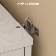 Armoire Wardrobe Closet with Doors Modern White Wardrobe Closet with Adjustable Shelves, 2-Door Storage Cabinets Hanging Rod Folding Zones and Side Storage Tower for Bedroom