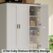 Freestanding Wardrobe Closet 70.6" H, Tall Armoire Wardrobe Closet 3 Doors with Hanging Rod, Drawers, Adjustable Cube Shelves and a Closed Cabinet Organizer Modern Bedroom Clothes Cabinet