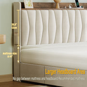 Twin XL Bed Frame with 3 Drawers,Beige
