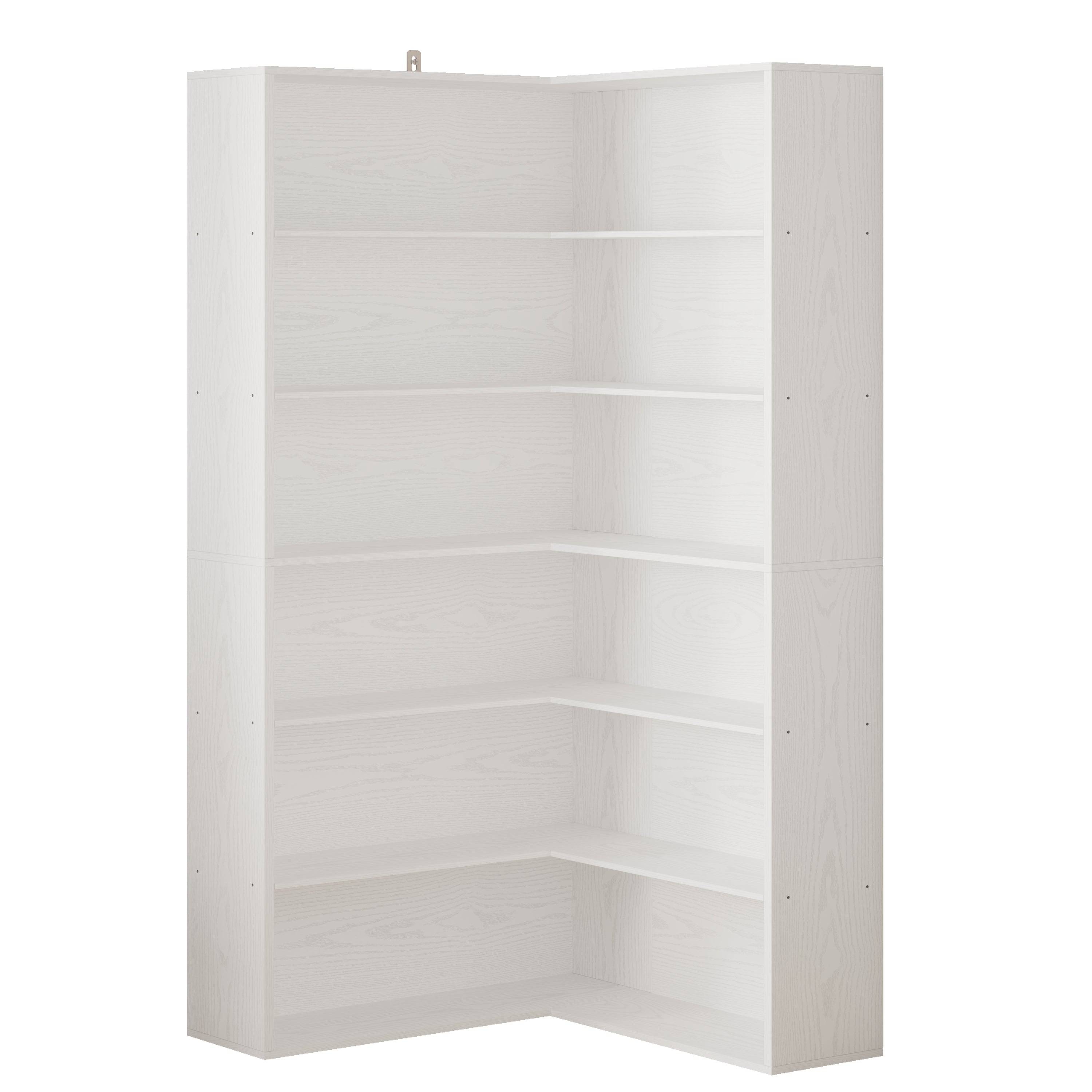ANCTOR Corner Bookshelf, 6 Tiers Corner Bookcases with Baffles Etagere Shelf Storage Rack for Living Room Home Office