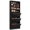 Shoe Cabinet Storage with 3 Flip Drawers and Pegboard Rack,Black