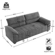 82.7" Sofa, Comfy Sofa Couch with Deep Seats,Grey